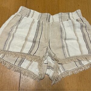Vanilla star linen blend fringe shorts‎ medium